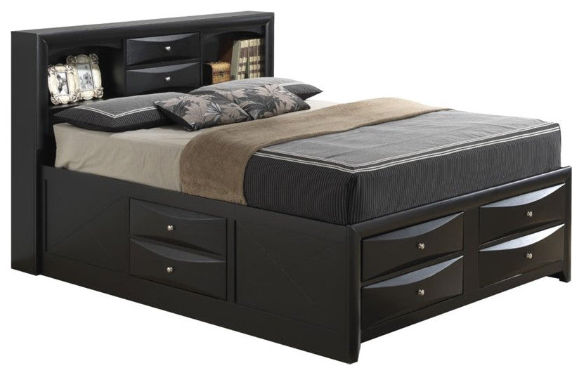 Storage Bed, Black, King