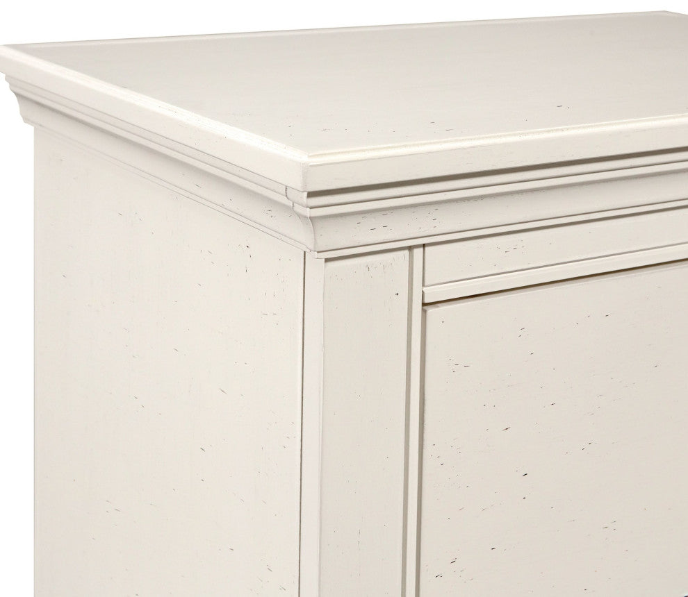 Hanley 5-Drawer Wood Chest, Chalk