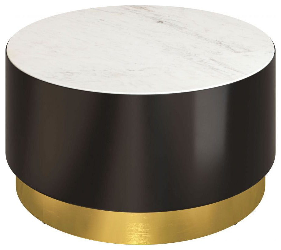 Zeke Coffee Table White, Black/Gold