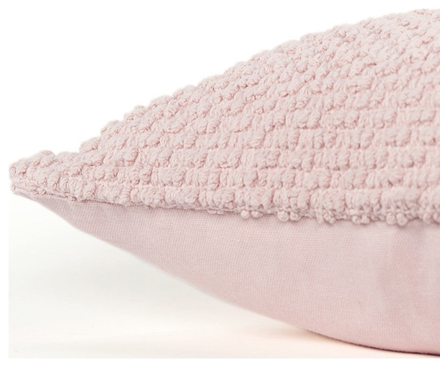Blush Pink Nubby Textured Modern Throw Pillow