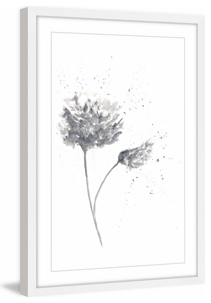 Marmont Hill, "Black and White Peony" by Thimble Sparrow Framed Painting, 30x45
