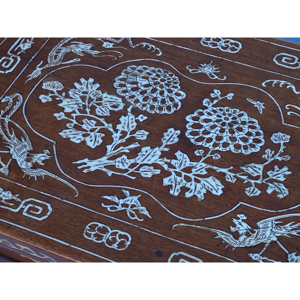Chinese Brown MOP Inlay Rectangular Table Top Stand Display Easel Hws2384