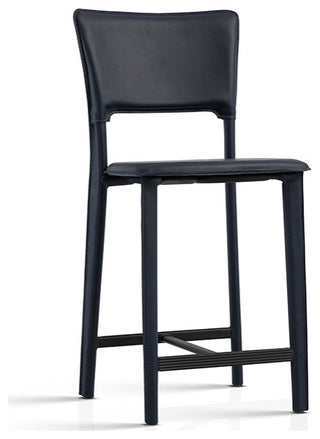 Metro Top Grain Leather Counter Stool, Heritage Leather-Chocolate