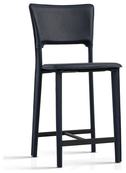 Metro Top Grain Leather Counter Stool, Heritage Leather-Chocolate