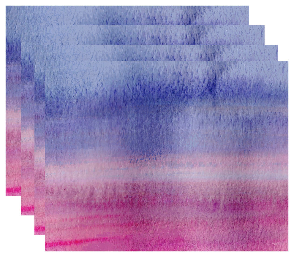 Painted Sunset 18"x14" Multi Stripe Print Placemat, Set of 4