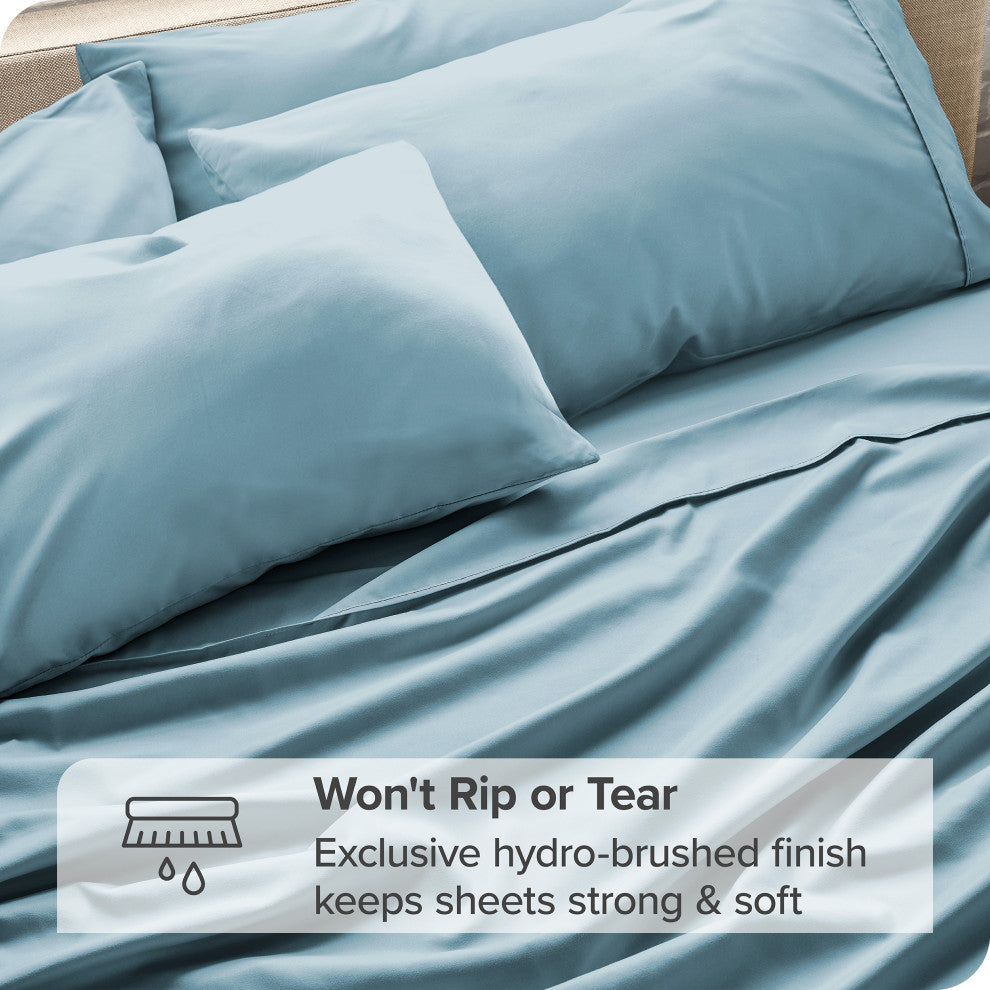 Bare Home 6-Piece Microfiber Sheet Set, Coronet Blue, Queen