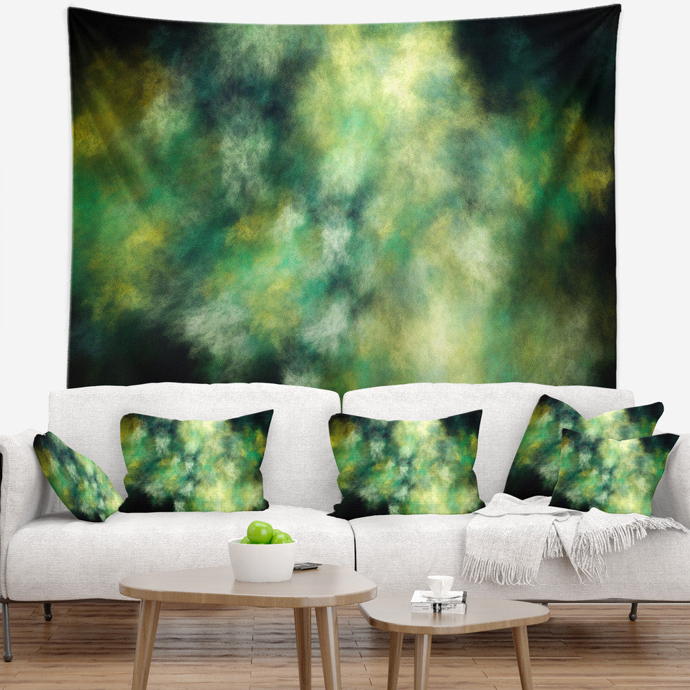 Perfect Green Starry Sky Abstract Wall Tapestry, 80"x68"