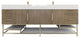 Madison 84" Free Standing Double Sink Vanity with Reinforced Acrylic Sink, Light Oak