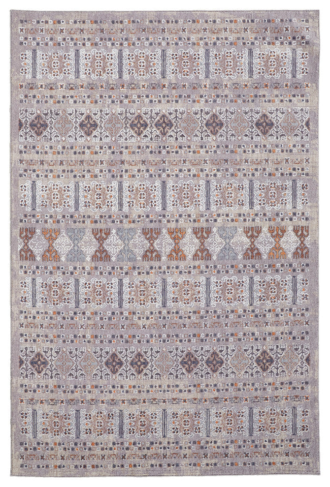 Weave & Wander Edwardo Southwestern Tribal Rug, Orange/Gray, 1'-8" X 2'-10" Rug