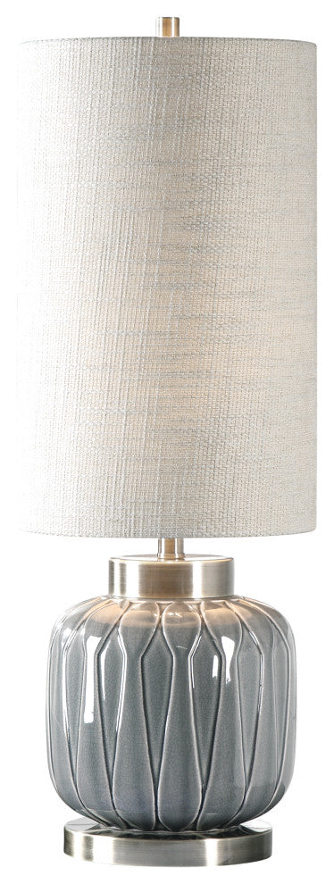 Uttermost Zahlia 1 Light 32" Tall Aged Ceramic Lamp, Gray