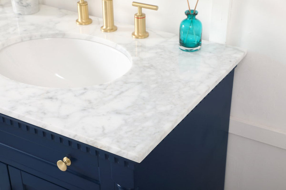 Home Living 21.5" Transitional Black-Light Bathroom Vanity, Blue, 72
