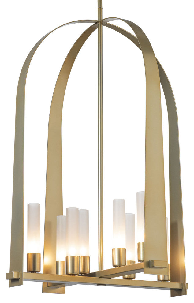 Triomphe 8-Light Pendant Modern Brass Frosted Glass