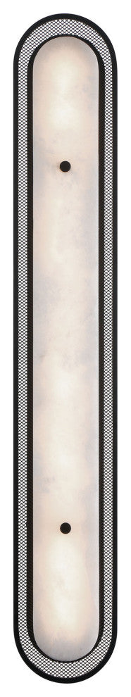 Tramore, Wall Sconce, 38", Matte Black, Alabaster