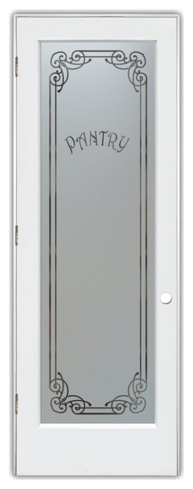 Pantry Door - Naples Harrington - Primed - 30" x 80" - Knob on Right - Pull Open