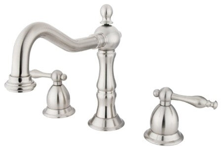 Kingston Brass Widespread Bathroom Faucet With Brass Pop-Up, Brushed Nickel