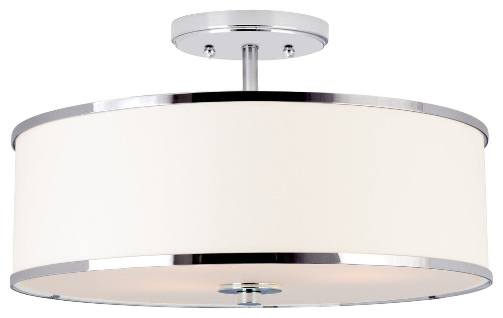 Kira Home Chloe 15" Retro Ceiling Light, White Drum Shade, LED Compatible, Round