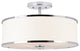 Kira Home Chloe 15" Retro Ceiling Light, White Drum Shade, LED Compatible, Round