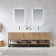 Alistair Vanity, North American Oak, Matte Black Hardware, 84", With Mirror