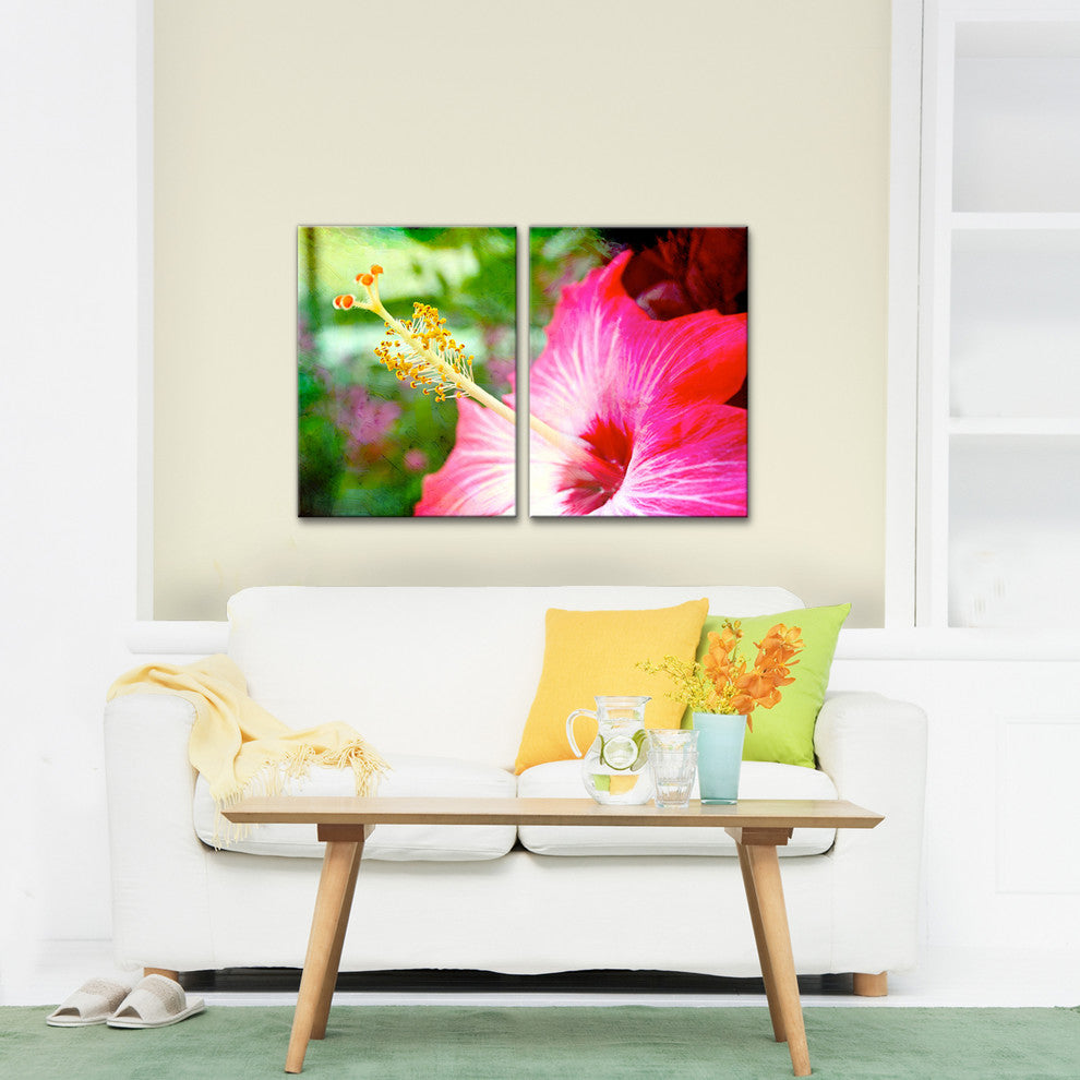 Hibiscus Canvas Wall Art, 2-Piece Set