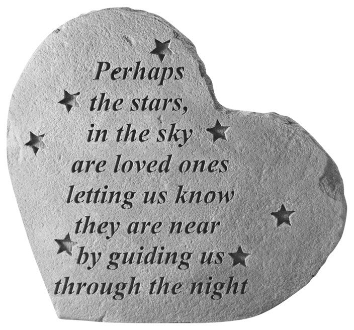 Small Heart Garden Accent Stone, "Perhaps the Stars in the Sky"