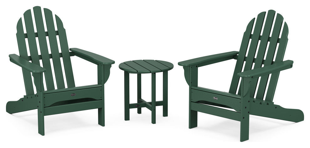 Trex Outdoor Furniture Cape Cod 3-Piece Adirondack Set, Rainforest Canopy