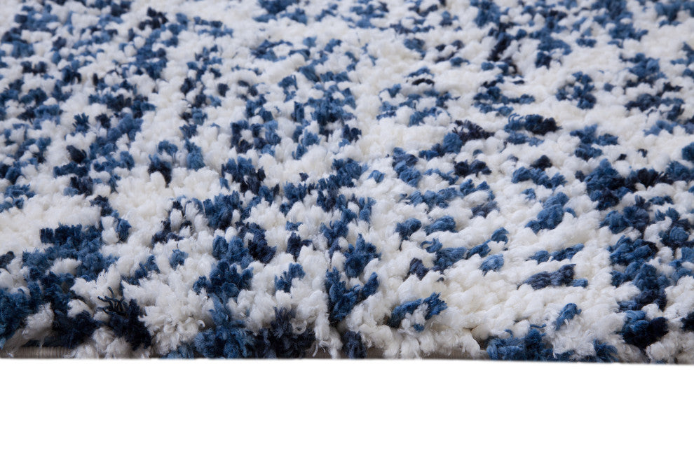Oasis Delphine Royal Blue and White Polyester Area Rug