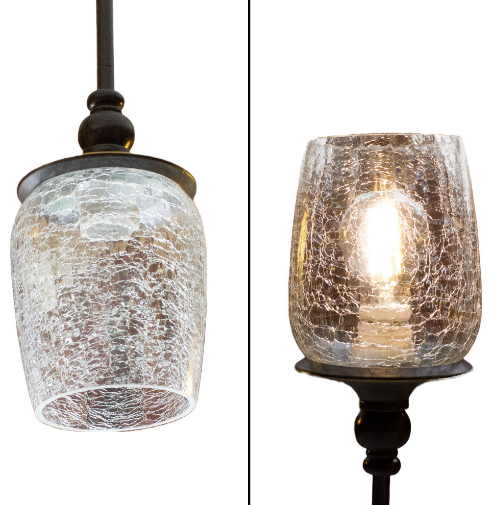 Crackle Glass Shade, Set of 3, Mini Globe Shape for Light Fixture Replacement