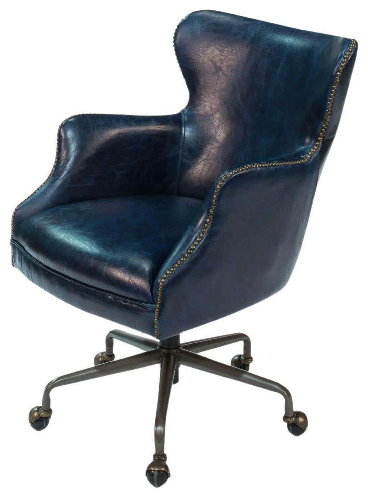 Classic Leather Office Chair Chateau Blue