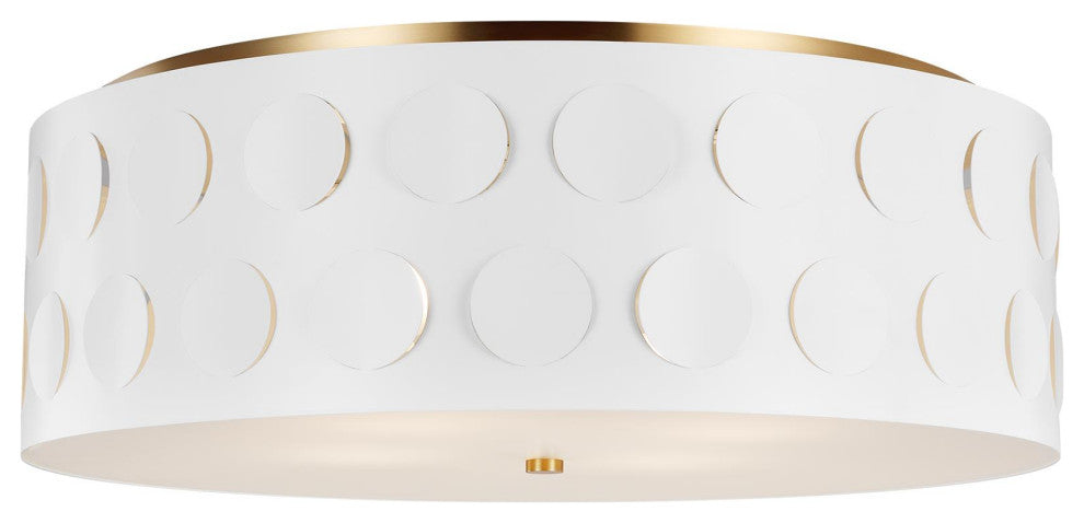 Dottie Large Flush Mount, Burnished Brass