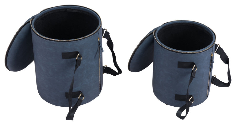Candice Ottoman Storage Set Blue