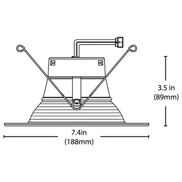 5/6" Recessed LED Downlight, White Baffle, 1200 Lumen, 3000k, 1 Pack