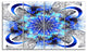Symmetrical Blue Fractal Flower, Abstract Wall Art Canvas, 48"x28", 4 Panels