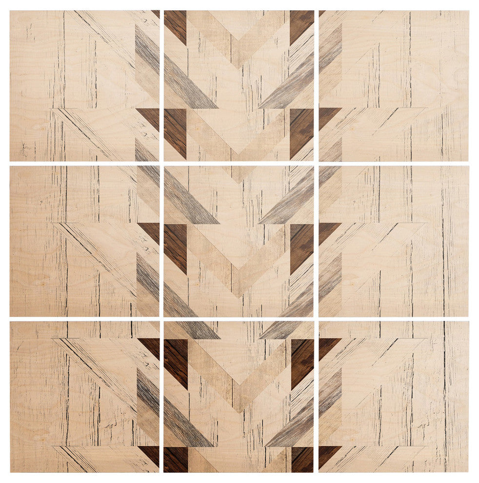 Deny Designs Iveta Abolina Geo Wood 4 Wood Wall Mural, 4'x4'