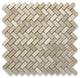 Crema Marfil Marble Herringbone Mosaic Tile Polished 5/8x1-1/4, 1 sheet