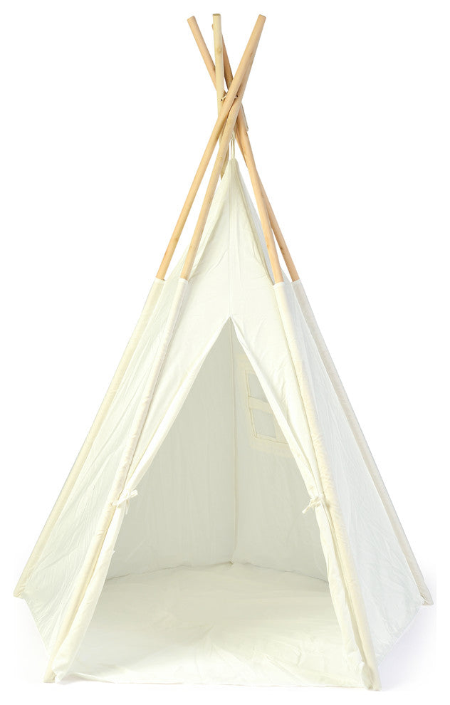 5'' Teepee With Carry Case, Customizable Canvas Fabric, White