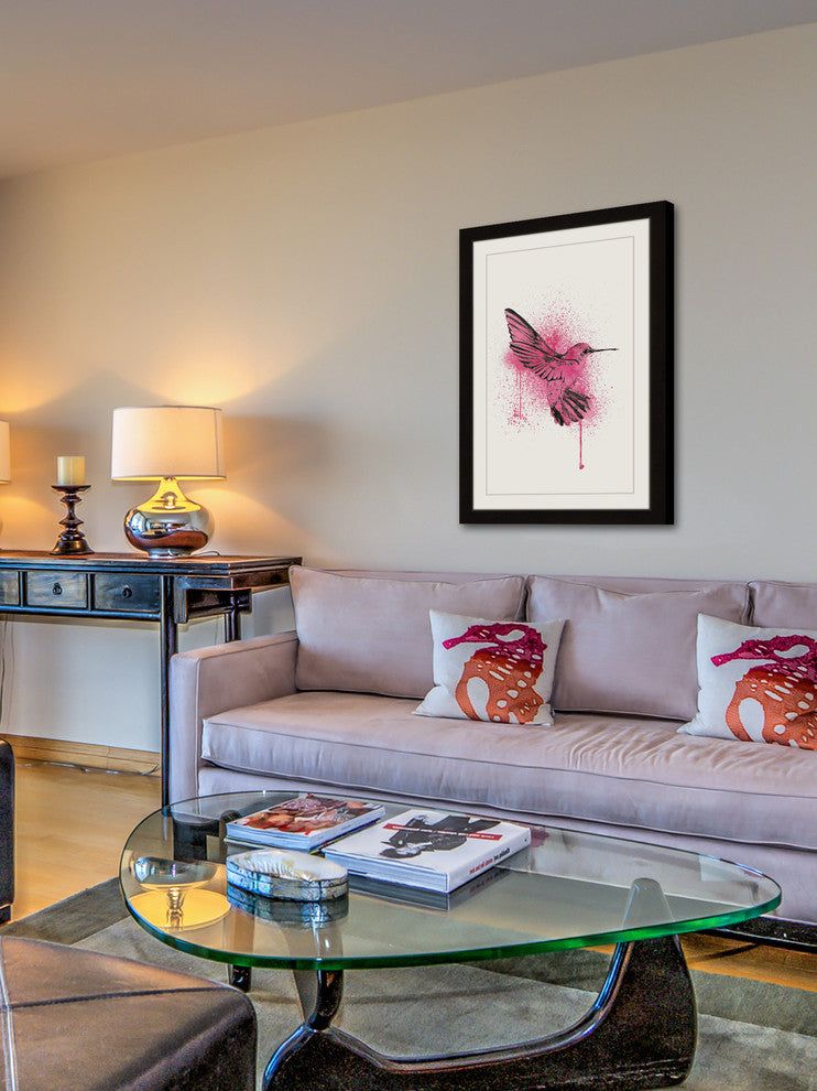 "Hummingbird Pink" Framed Painting Print