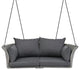 Outdoor Patio 2-Person Hanging Rattan Woven Porch Swings, Cushions