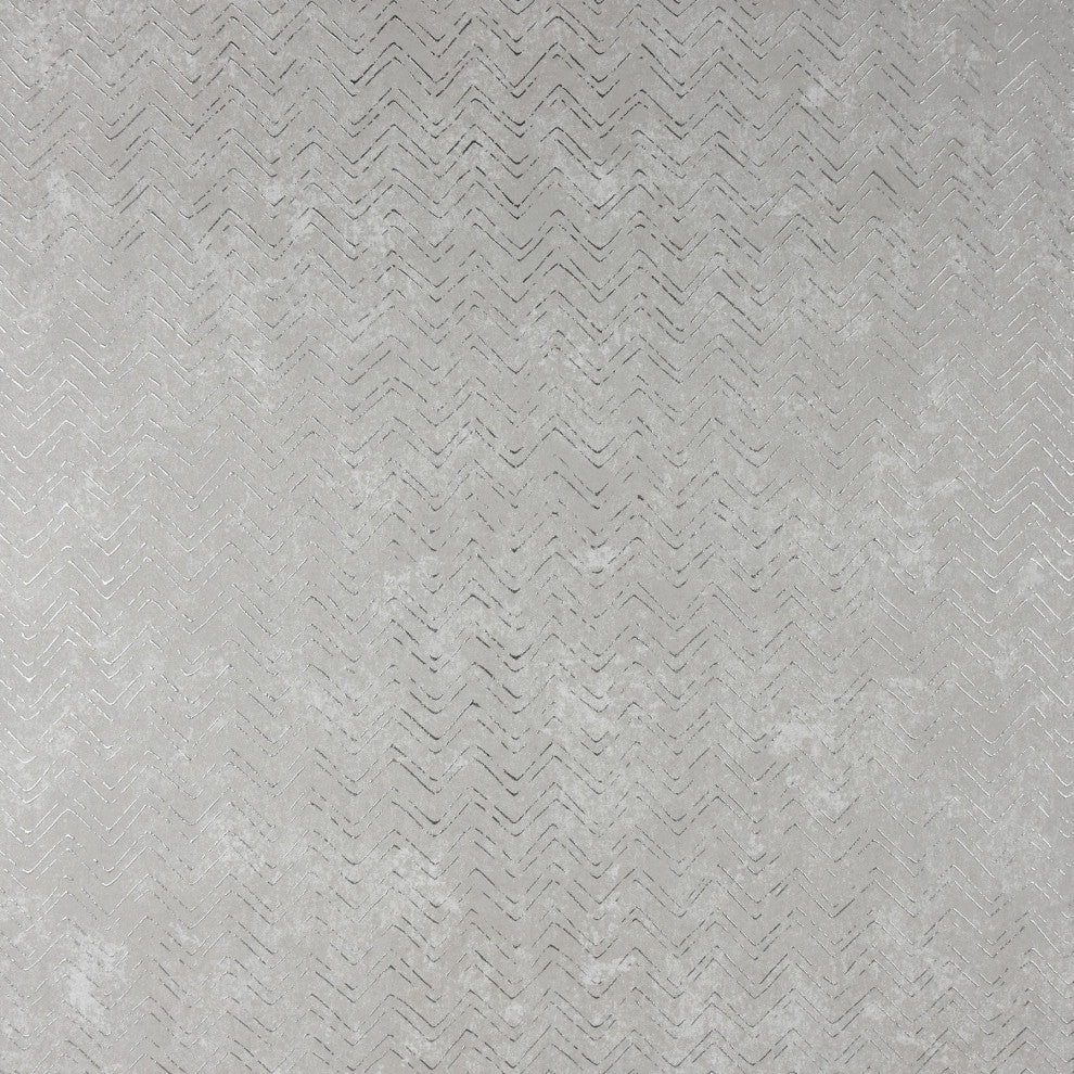Luna Silver Distressed Chevron Wallpaper Bolt
