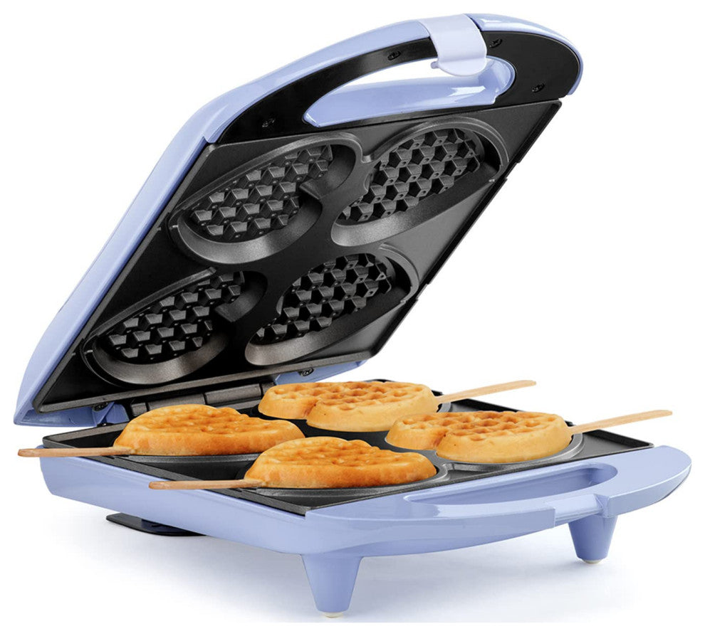 Non-Stick Heart Waffle Maker, Lavender - Makes 4 Heart-Shaped Waffles in Minutes, Lavender