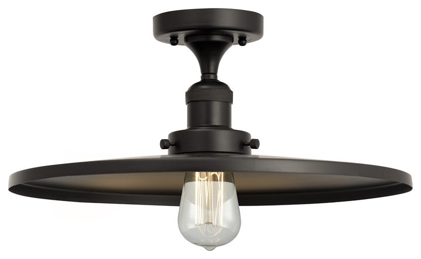 Innovations Lighting 517-1CH-BK-MFR-BK-16-LED 1 Light 16" Semi-Flush Mount