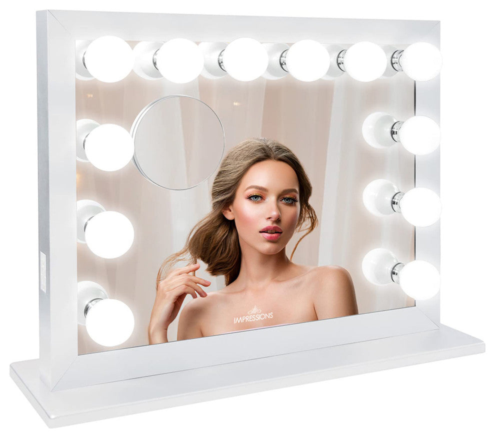 Starlight Plus Makeup Vanity Mirror, White, Non-Bt