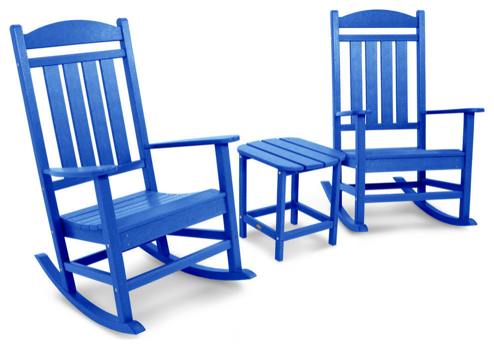 Polywood Presidential Rocker 3-Piece Set, Pacific Blue