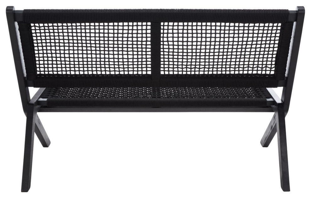 Safavieh Kobina Outdoor Bench Black/Black Rope