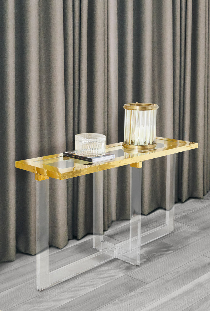 Pasargad Home Vicenza Lucite Clear Console