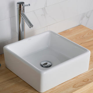 Elavo Ceramic Square Vessel White Sink
