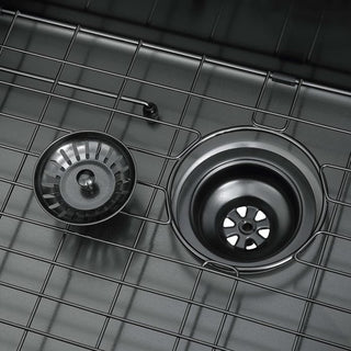 32 in. Single Bowl Undermount Kitchen Sink in Black PVD Nano