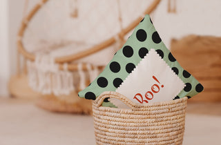 Halloween Boo Dots Accent Pillow With Removable Insert, Mint Green, 20"x20"