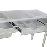 SlayStation Aria Premium Mirrored Vanity Desk, Silver