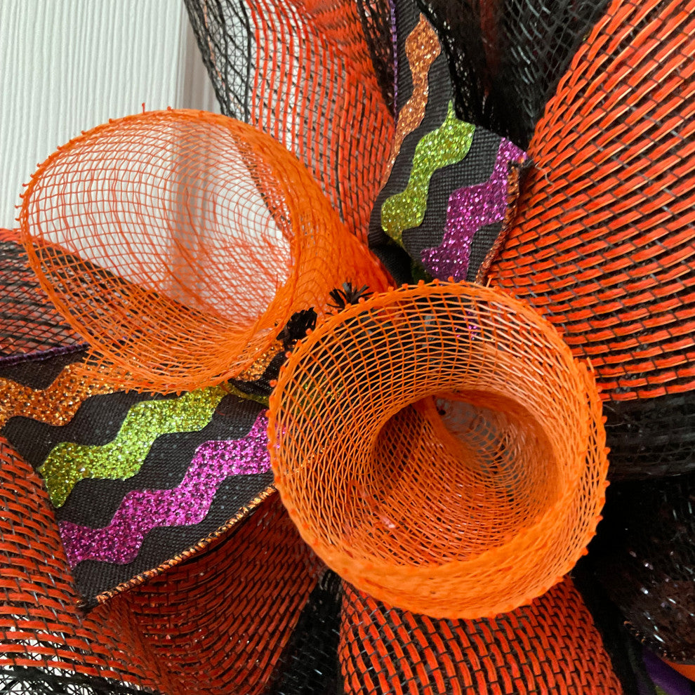Witches and Black Cats Handmade Deco Mesh Wreath