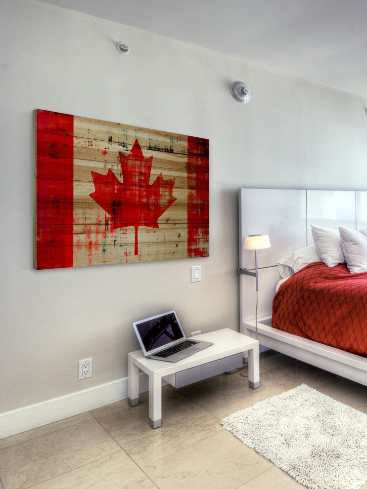 "Great North" Print on Natural Pine Wood, 60"x40"